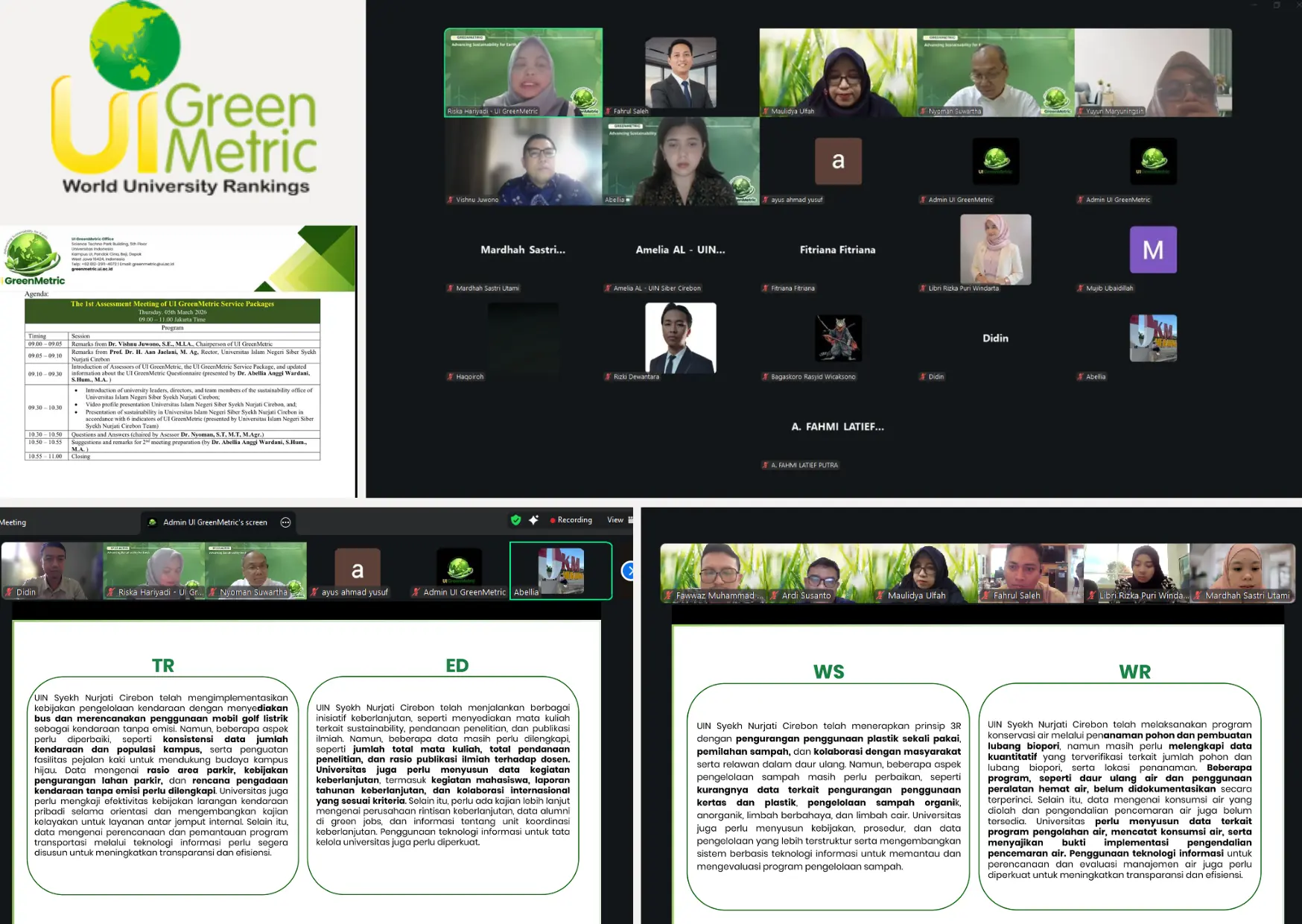 UIN Siber Syekh Nurjati Cirebon Ikuti Pertemuan Perdana UI GreenMetric Service Package 2026